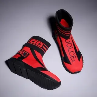 Dolce & Gabbana Speed Trainer Red and Black Lifestyle Sneakers