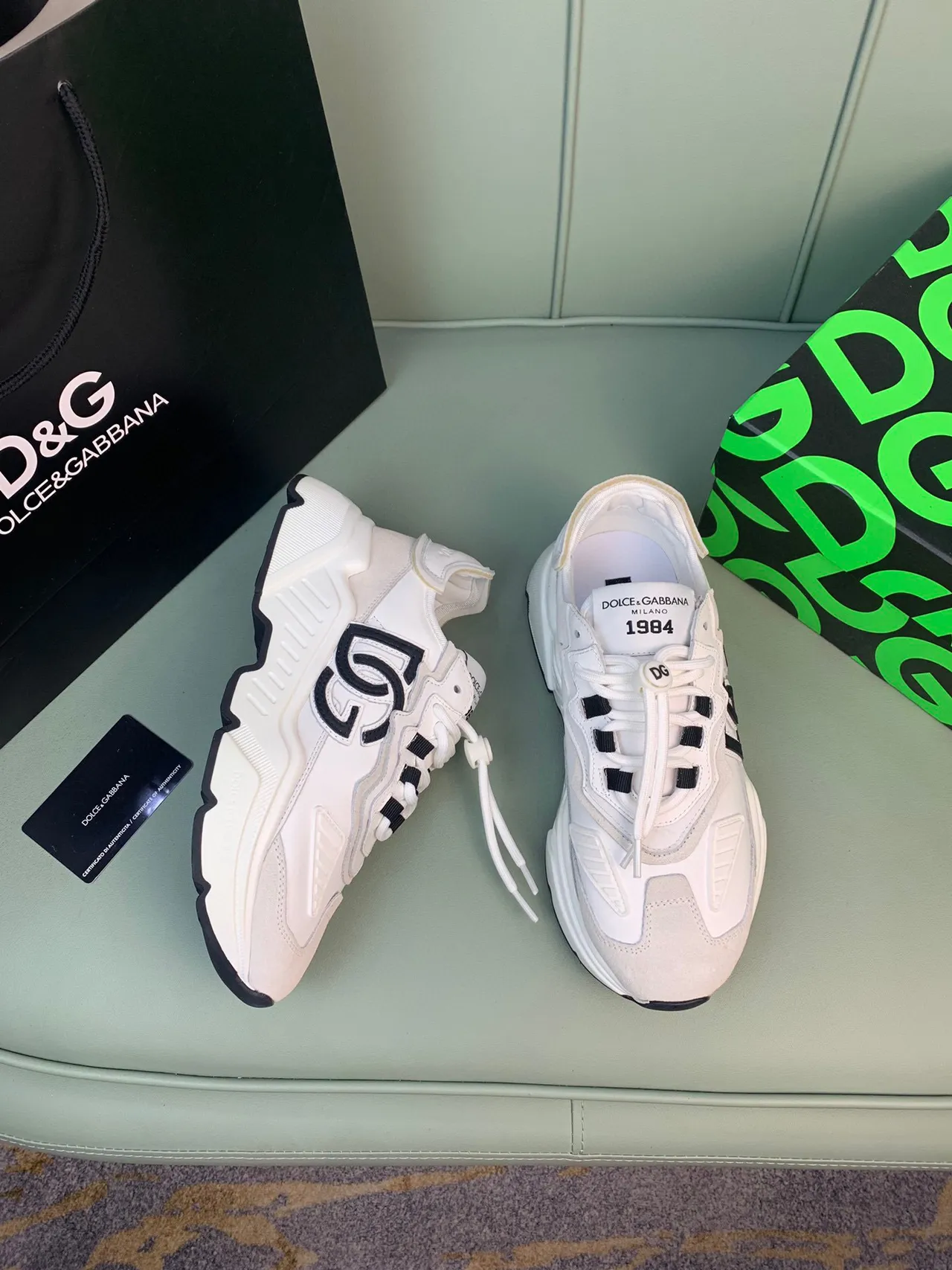 Dolce & Gabbana Track Trainer White Black Chunky Sneakers 5