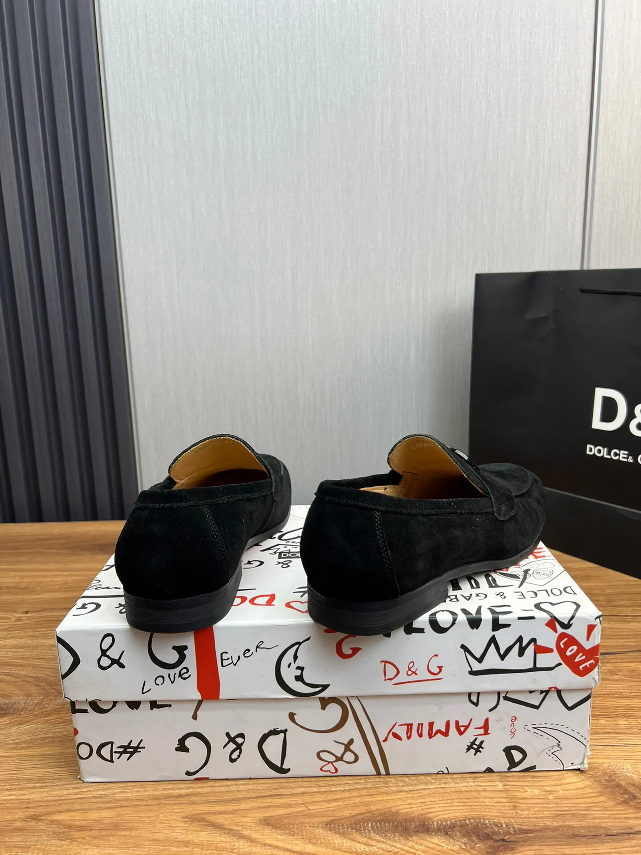 Dolce & Gabbana Black Suede Upper DG Monogram Buckle Loafer 3
