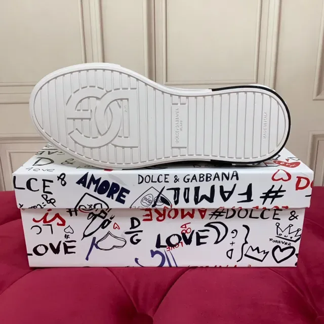 Dolce & Gabbana DG Logo Sneaker White Black Gold Lifestyle Sneakers 2