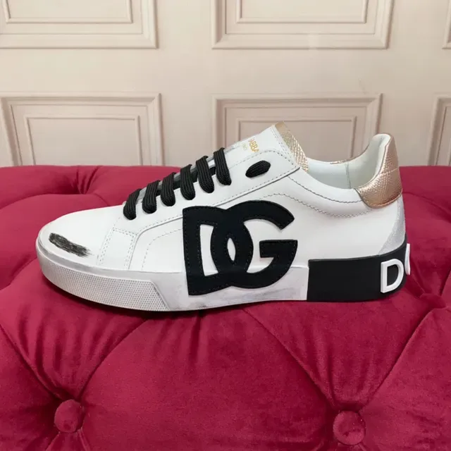 Dolce & Gabbana DG Logo Sneaker White Black Gold Lifestyle Sneakers 4