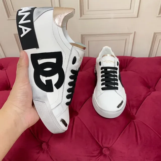 Dolce & Gabbana DG Logo Sneaker White Black Gold Lifestyle Sneakers 5