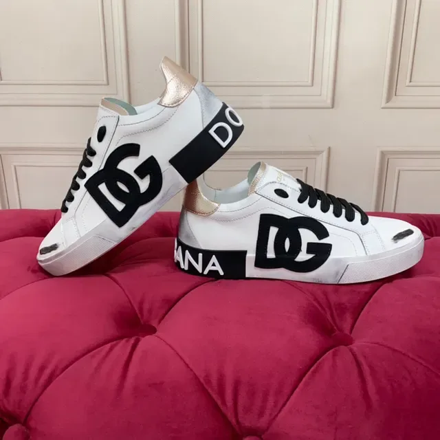 Dolce & Gabbana DG Logo Sneaker White Black Gold Lifestyle Sneakers 6