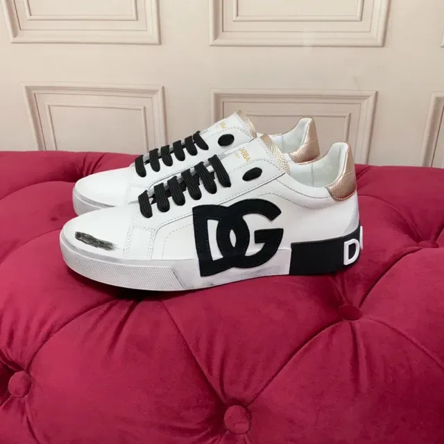 Dolce & Gabbana DG Logo Sneaker White Black Gold Lifestyle Sneakers 7