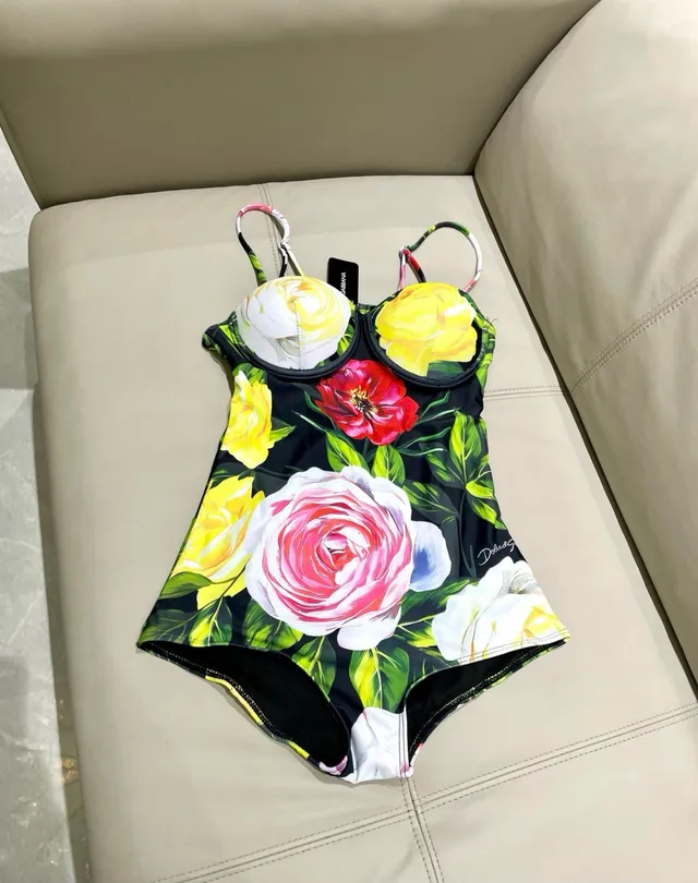 Dolce & Gabbana Floral-Print Bustier One-Piece Swimwear 2