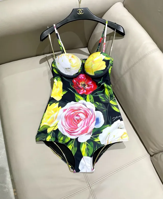 Dolce & Gabbana Floral-Print Bustier One-Piece Swimwear 3