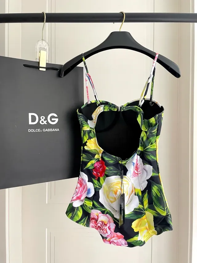 Dolce & Gabbana Floral-Print Bustier One-Piece Swimwear 4