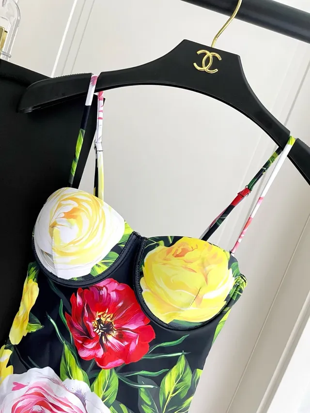Dolce & Gabbana Floral-Print Bustier One-Piece Swimwear 7