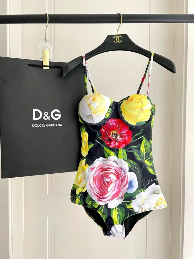 Dolce & Gabbana Floral-Print Bustier One-Piece Swimwear 8