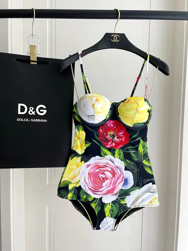 Dolce & Gabbana Floral-Print Bustier One-Piece Swimwear 9