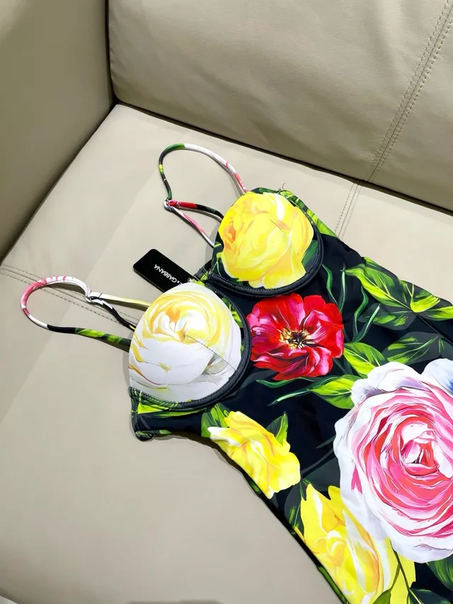 Dolce & Gabbana Floral-Print Bustier One-Piece Swimwear 11