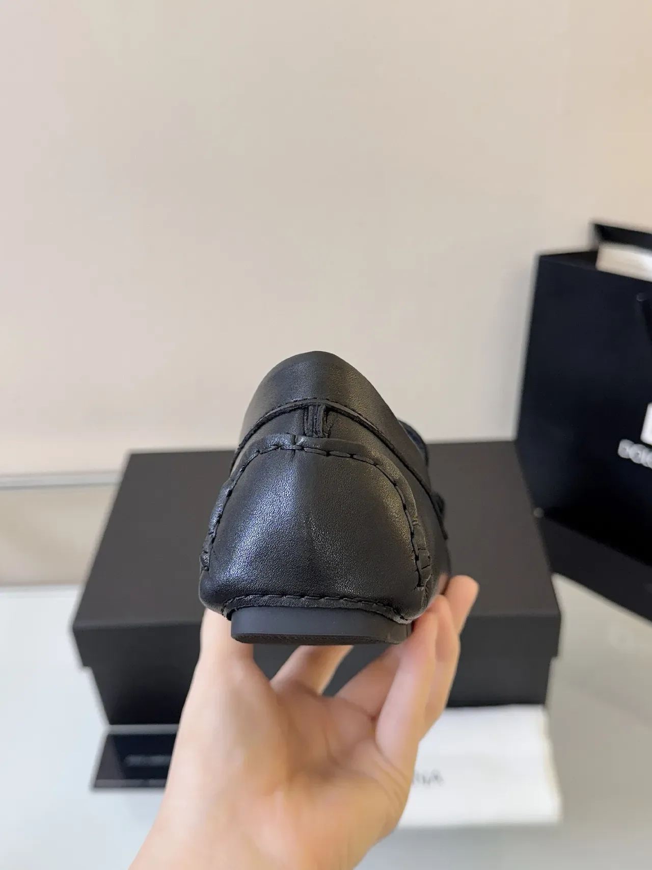 Mocassins Dolce & Gabbana Portofino Cuir Noir DG Logo 4
