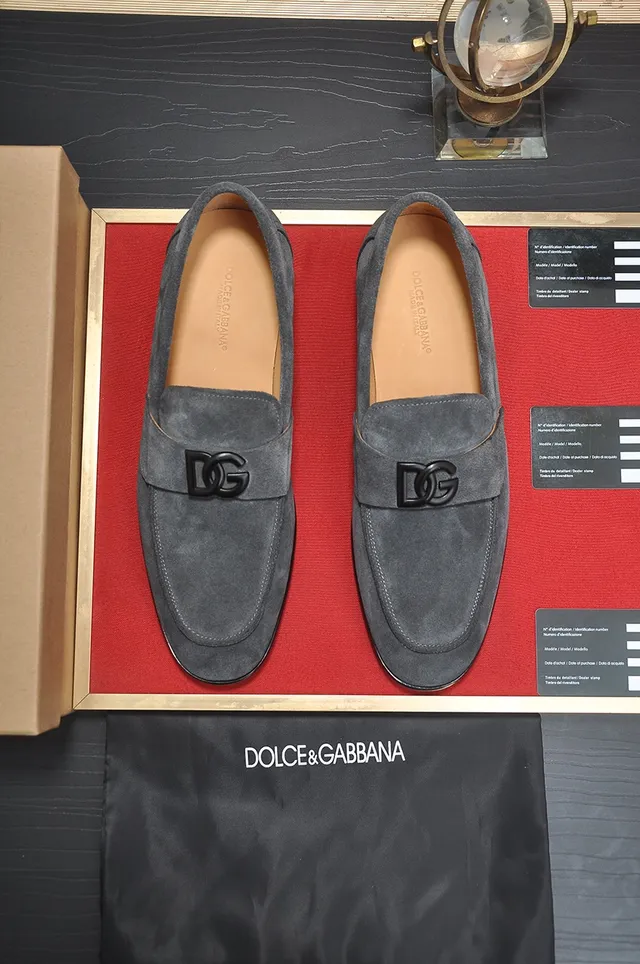 Dolce & Gabbana Portofino Mocassins de Camurça Cinza 5