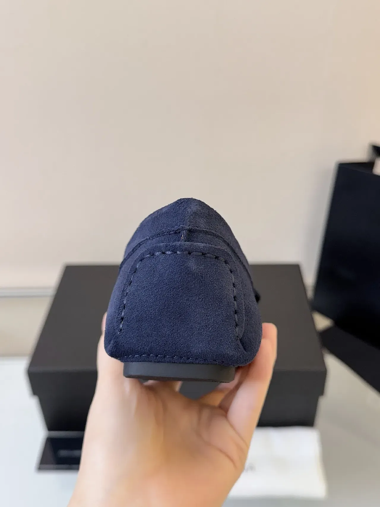 Loafers Dolce & Gabbana Portofino Bleu marine Or Daim Monogramme estampé 4