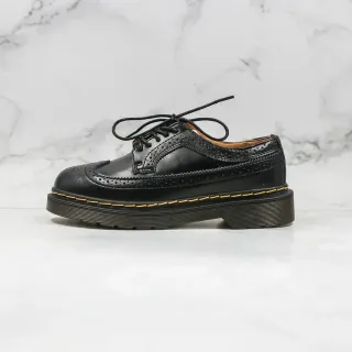Dr. Martens 1461 Brogue Black Leather Yellow Stitch Brogues