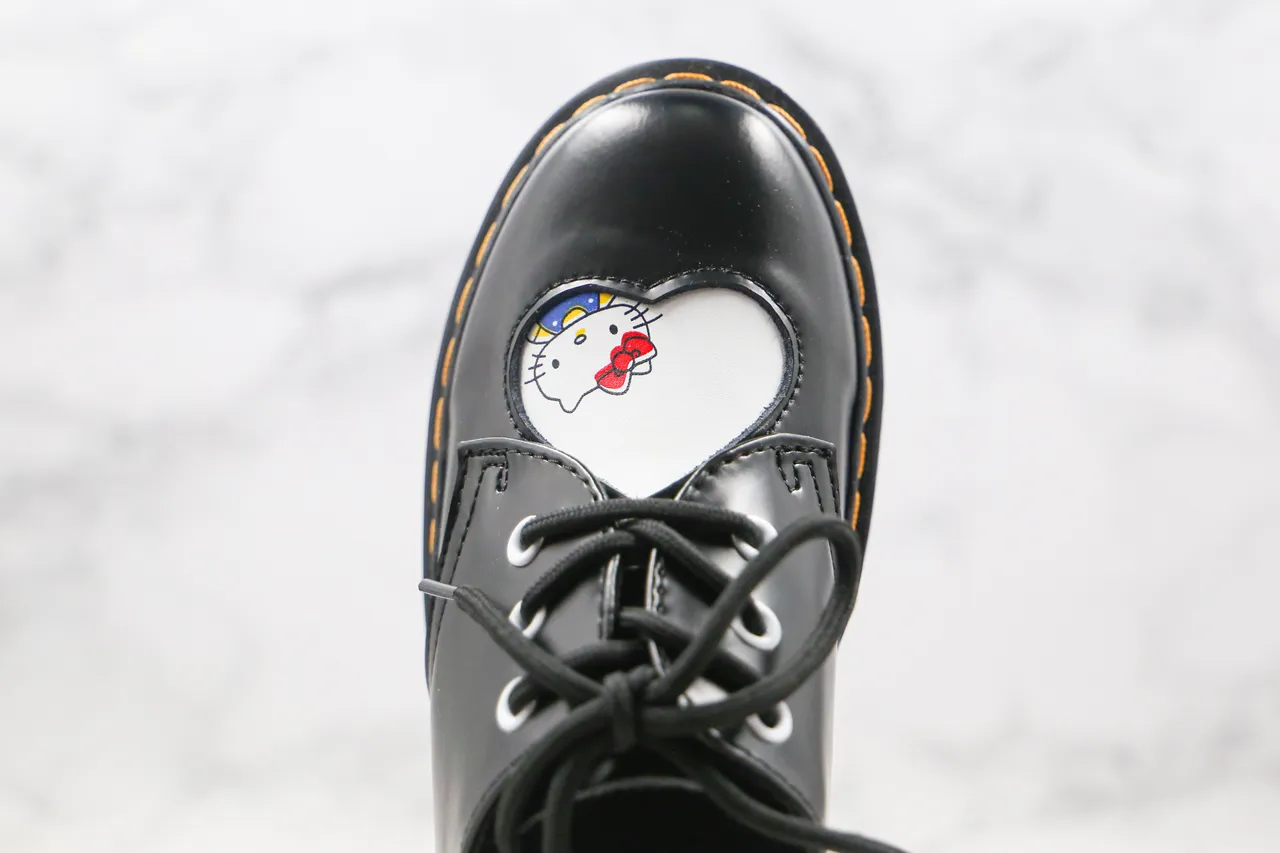 Dr. Martens 1461 Jadon Platform Black Glossy Leather Oxford Shoes 5