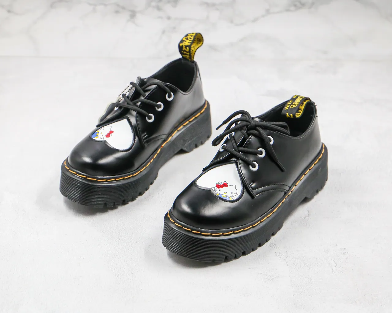 Dr. Martens 1461 Jadon Platform Black Glossy Leather Oxford Shoes 9