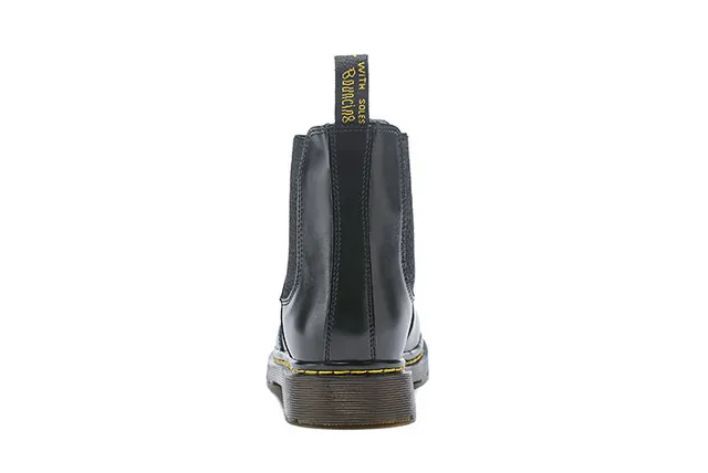Dr. Martens Black Yellow Smooth Leather Elastic Side Gussets Chelsea Boots 7