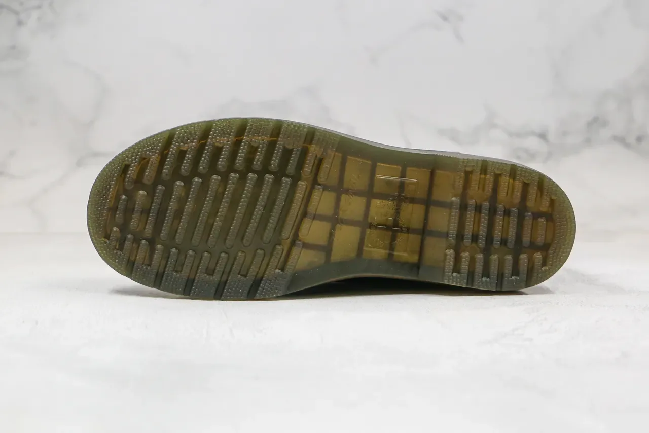 Dr. Martens Botas Martin Preto/Amarelo Couro Liso Costura Welt 6