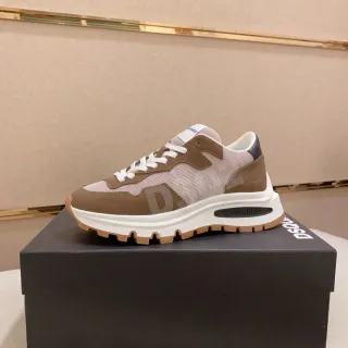 Dsquared2 ICON Beige Brown Mesh and Suede Lifestyle Sneakers