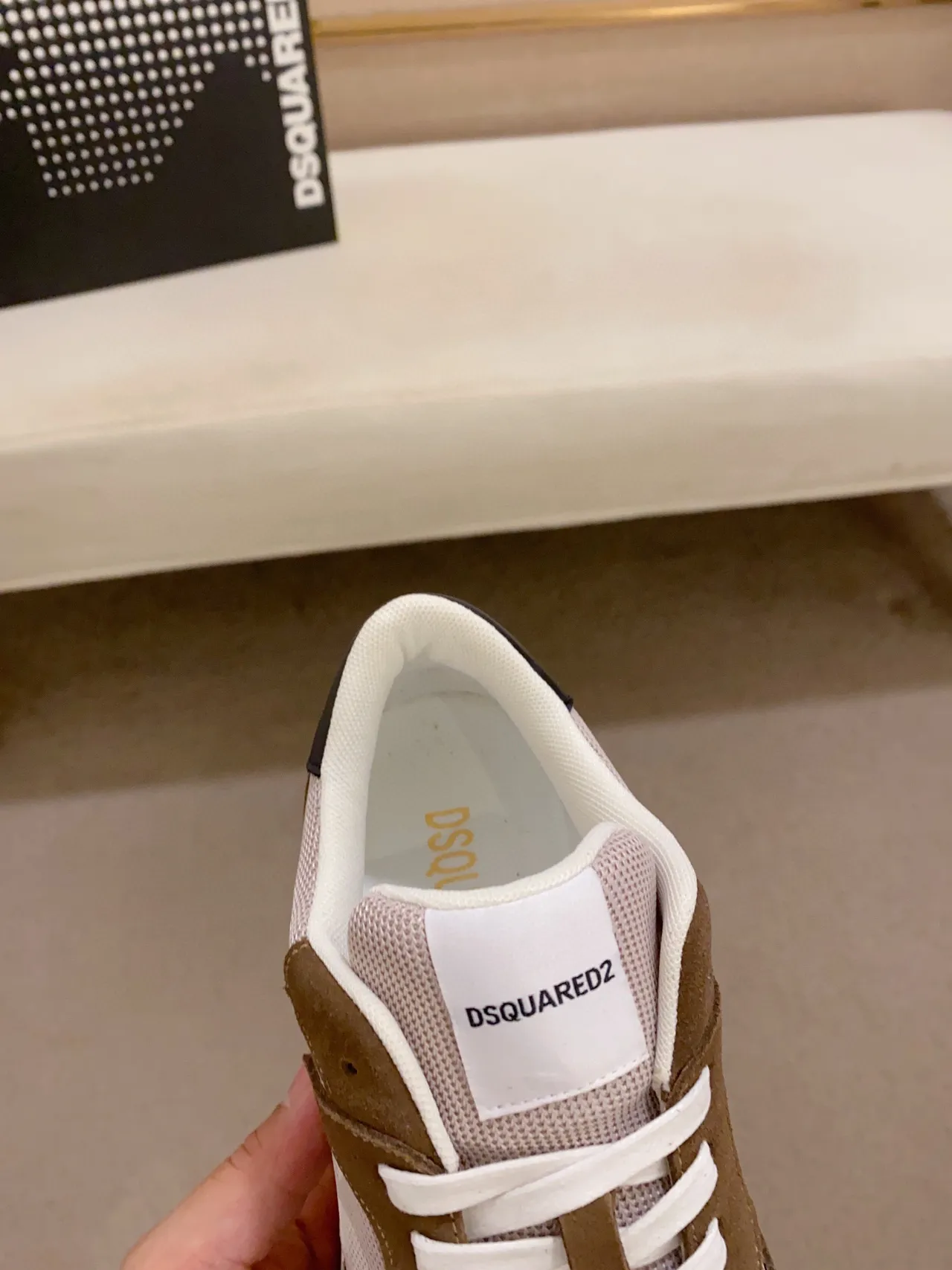Dsquared2 ICON Beige Brown Mesh and Suede Lifestyle Sneakers 5