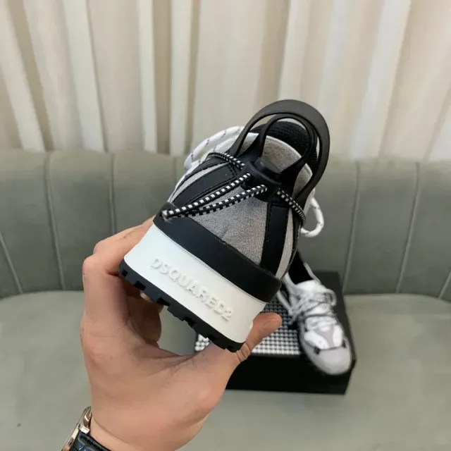 Dsquared2 ICON Multi-Strap Gray White Black Chunky Sneakers 4