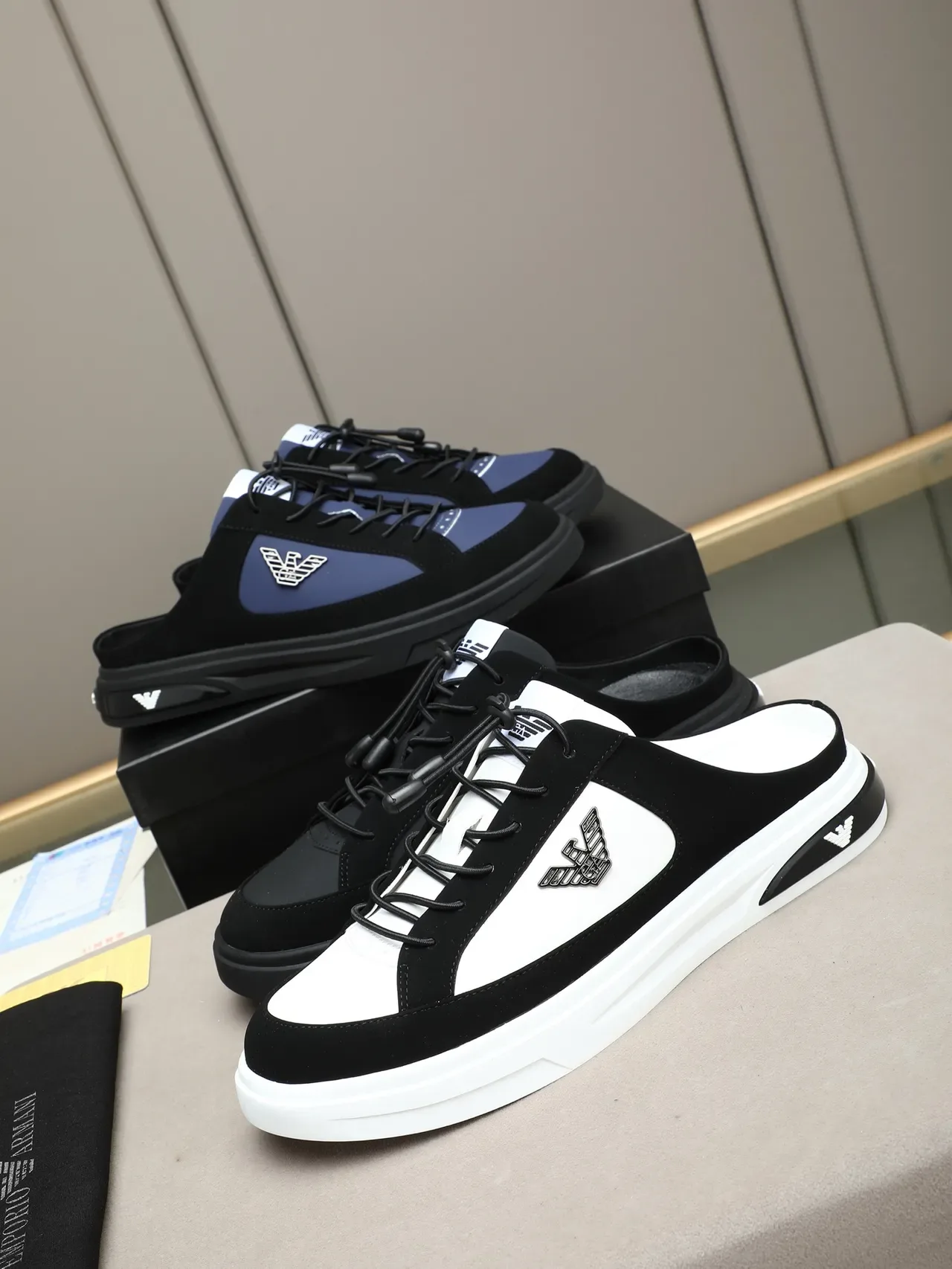 Emporio Armani Black Eagle Logo Mule Sneaker 2