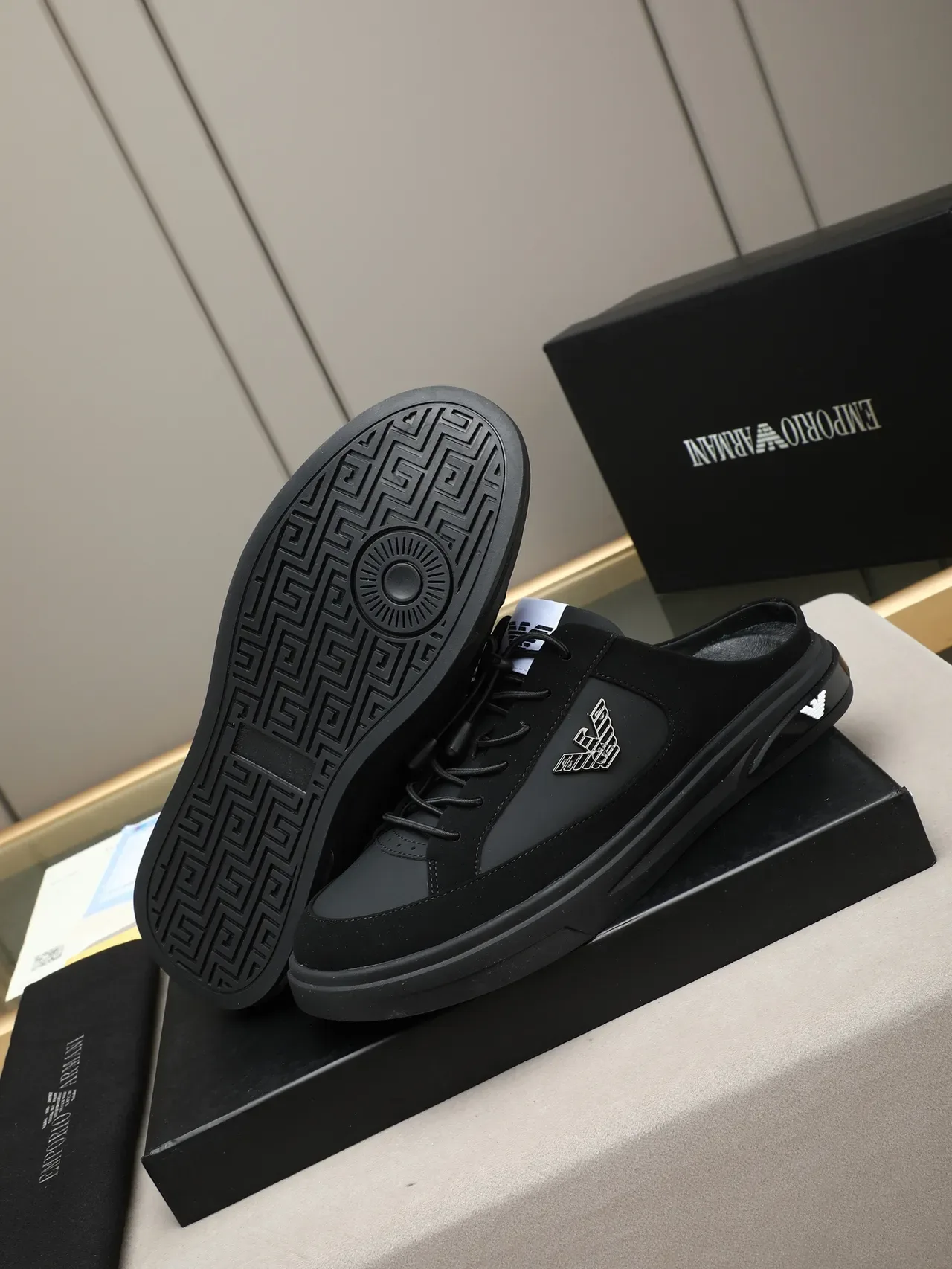 Emporio Armani Black Eagle Logo Mule Sneaker 4