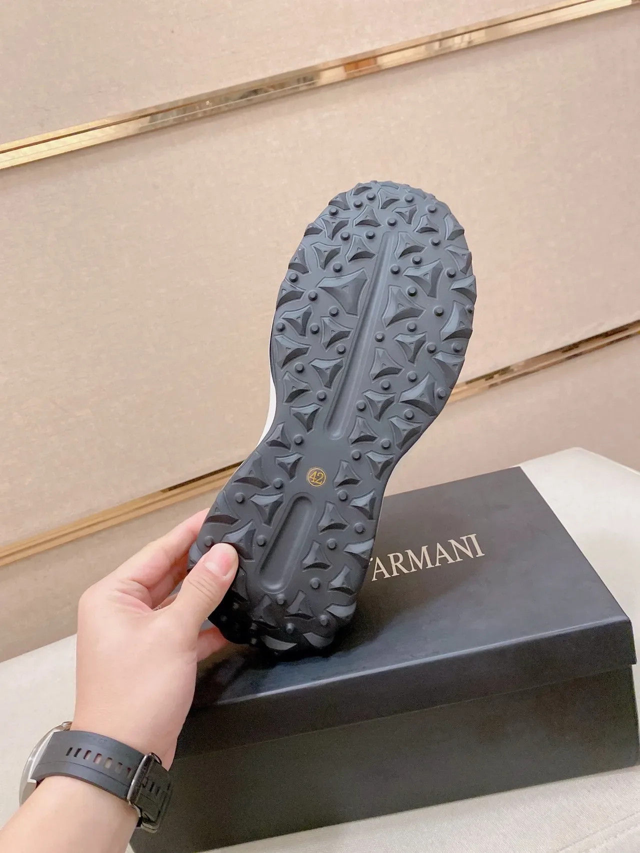 Emporio Armani Bleu Blanc EA7 Logo Marquage Deux Tons Supérieur Style de Vie Sneakers 9