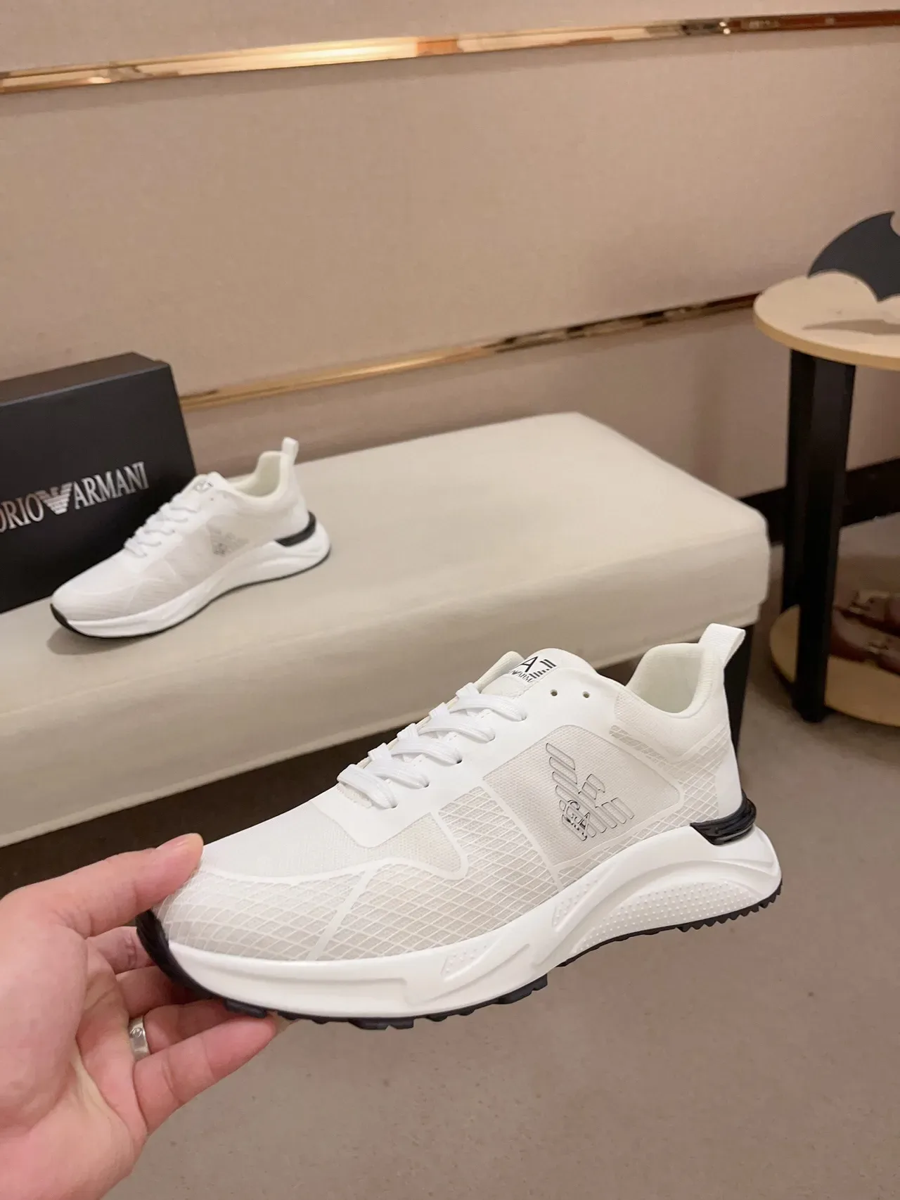 Emporio Armani EA7 White Mesh Lifestyle Sneaker 3