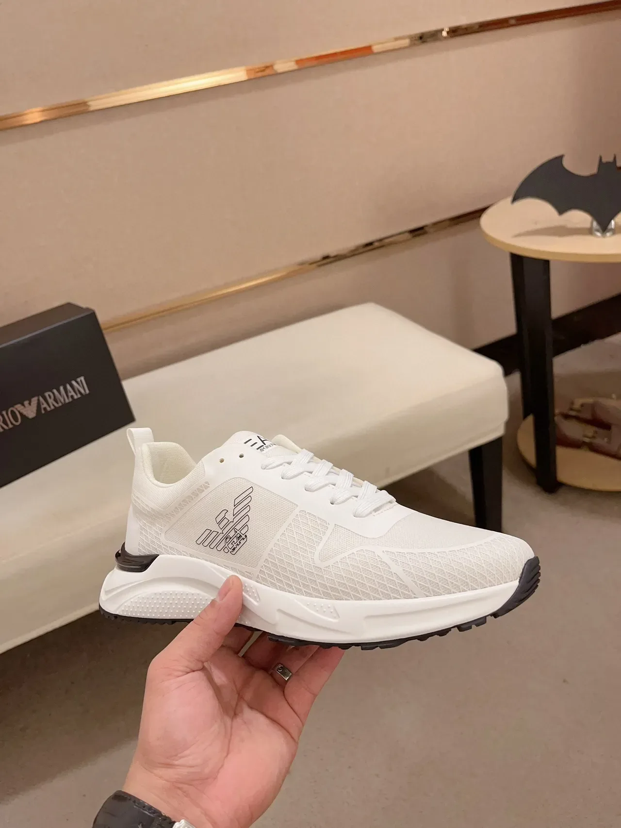 Emporio Armani EA7 White Mesh Lifestyle Sneaker 4
