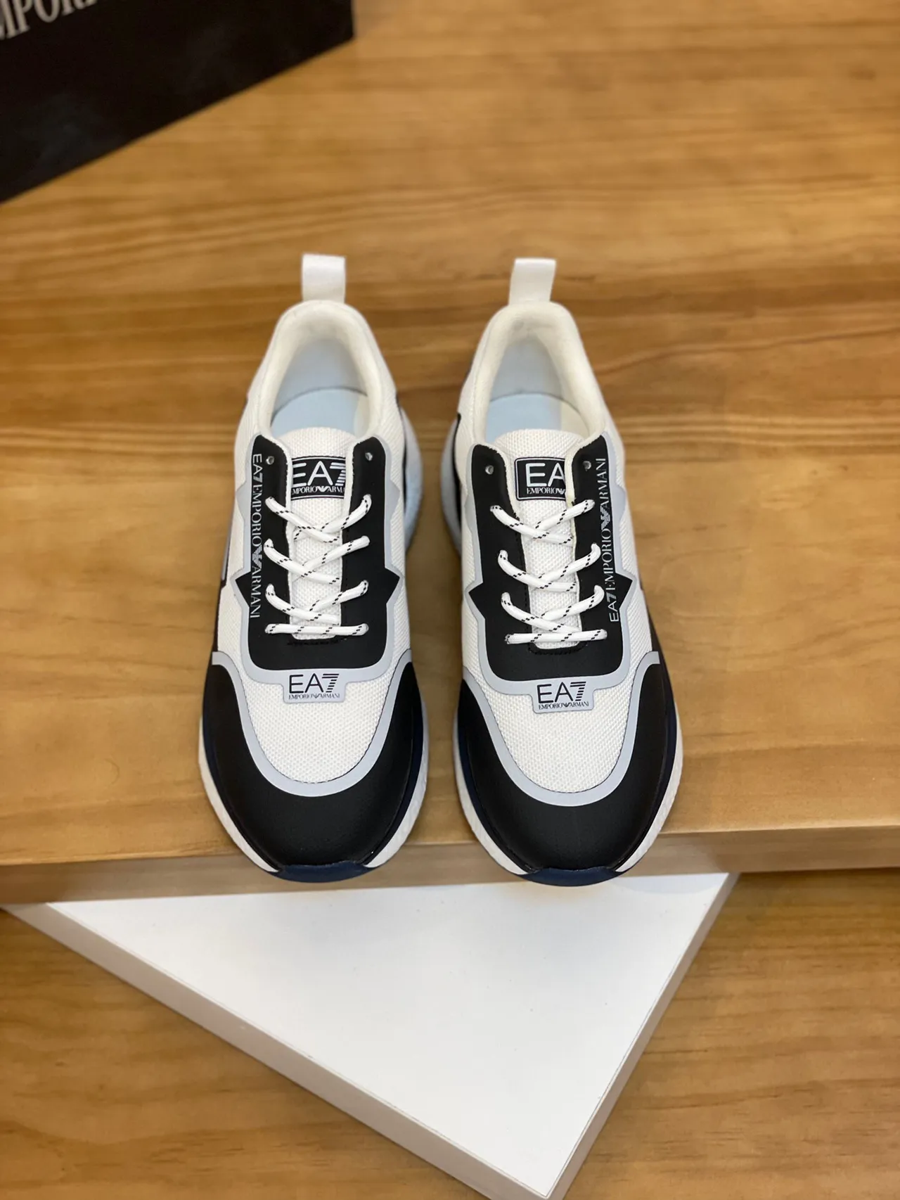 Emporio Armani Eagle Logo White Black Navy Lifestyle Sneakers 2