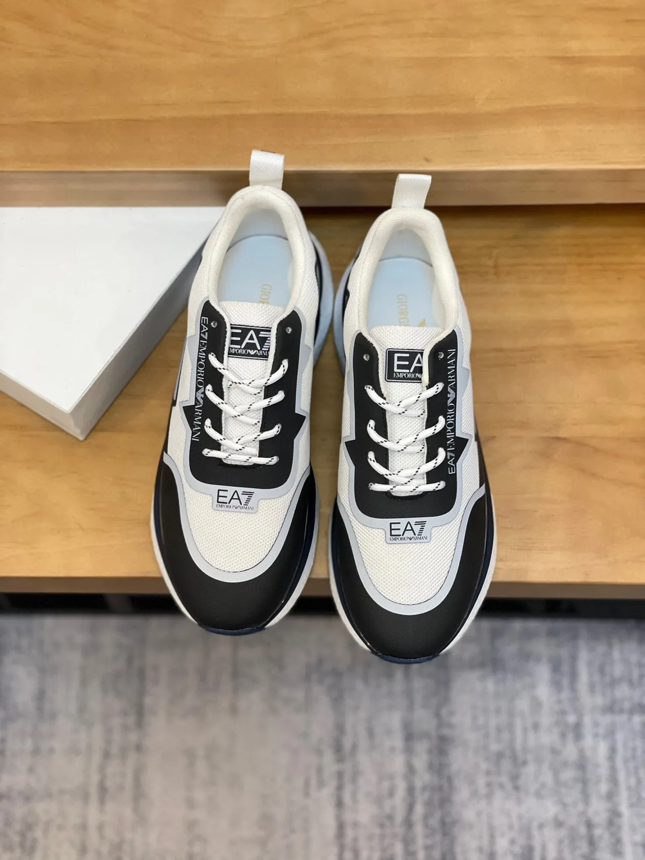 Emporio Armani Eagle Logo White Black Navy Lifestyle Sneakers 4