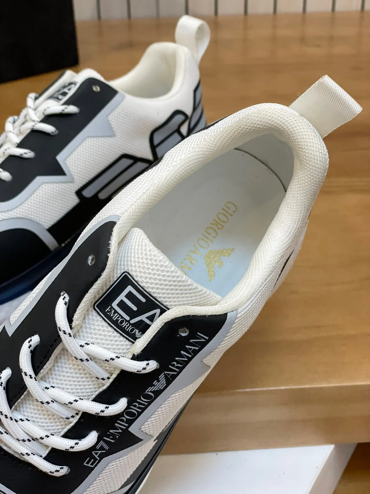 Emporio Armani Eagle Logo White Black Navy Lifestyle Sneakers 6