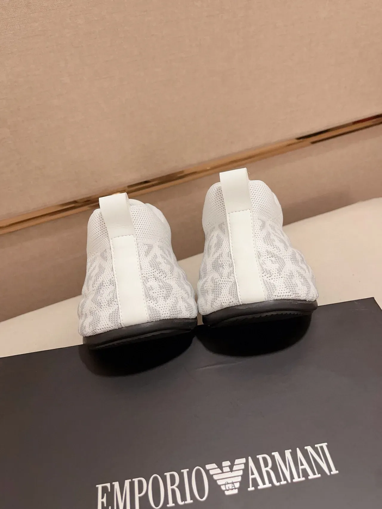 Emporio Armani Knit Eagle Logo White Lifestyle Sneakers 8