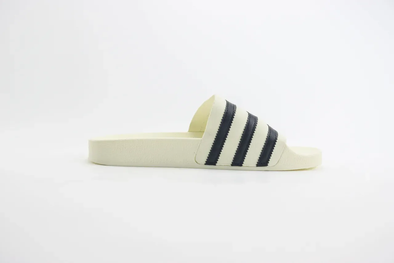 Fear of God Essentials Slide Beige Black Molded EVA Sole Three-Stripe Leather Strap Slippers 5