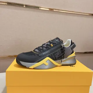 Fendi First Black Gray Yellow Lifestyle Sneakers