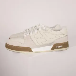 Fendi First Off-White and Tan Lifestyle Sneakers