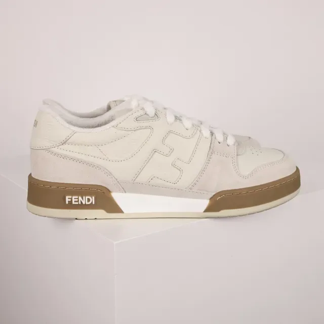 Fendi First Off-White and Tan Lifestyle Sneakers 3