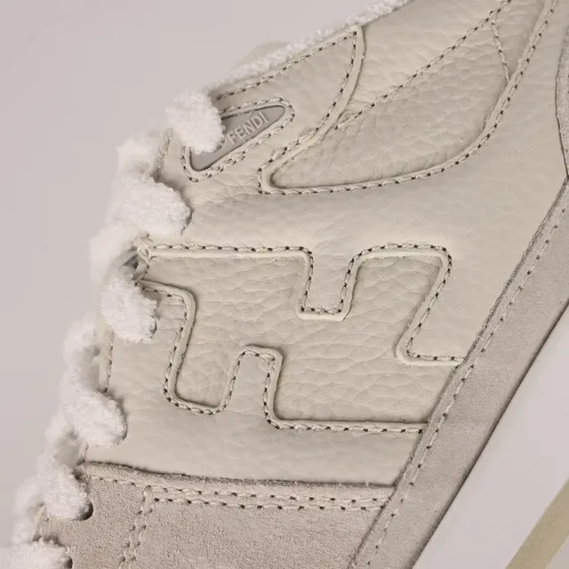Fendi First Off-White and Tan Lifestyle Sneakers 6