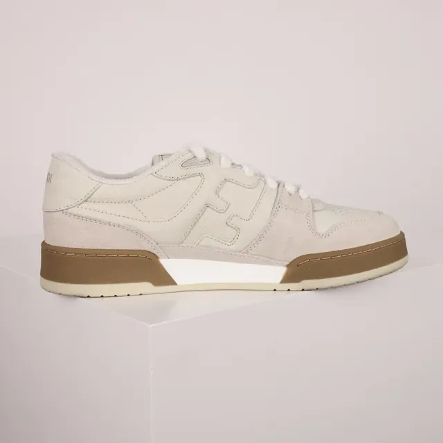 Fendi First Off-White and Tan Lifestyle Sneakers 7