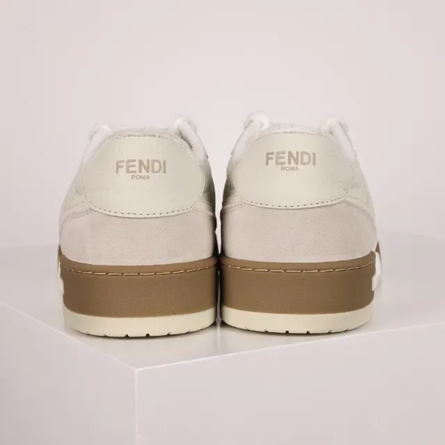 Fendi First Off-White and Tan Lifestyle Sneakers 8