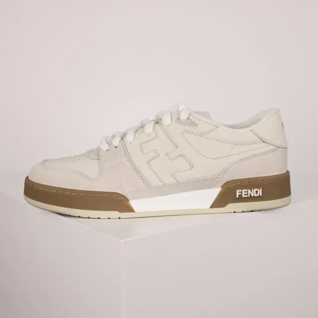 Fendi First Off-White and Tan Lifestyle Sneakers 9