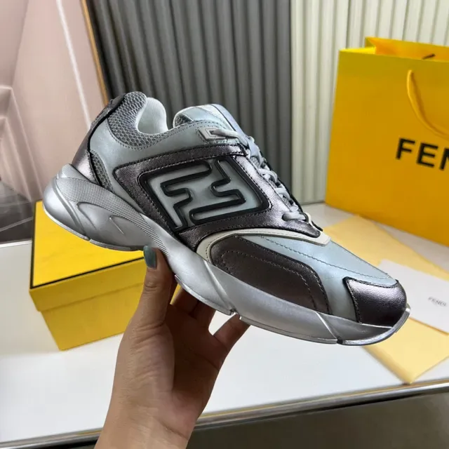 Fendi Zapatillas Chunky Gris Marrón Suela Material Mixto 4