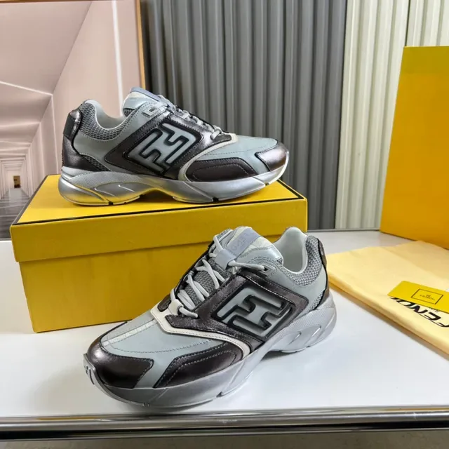 Fendi Zapatillas Chunky Gris Marrón Suela Material Mixto 7