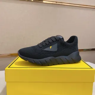 Fendi Mania Runner Black Knit Lifestyle Sneakers