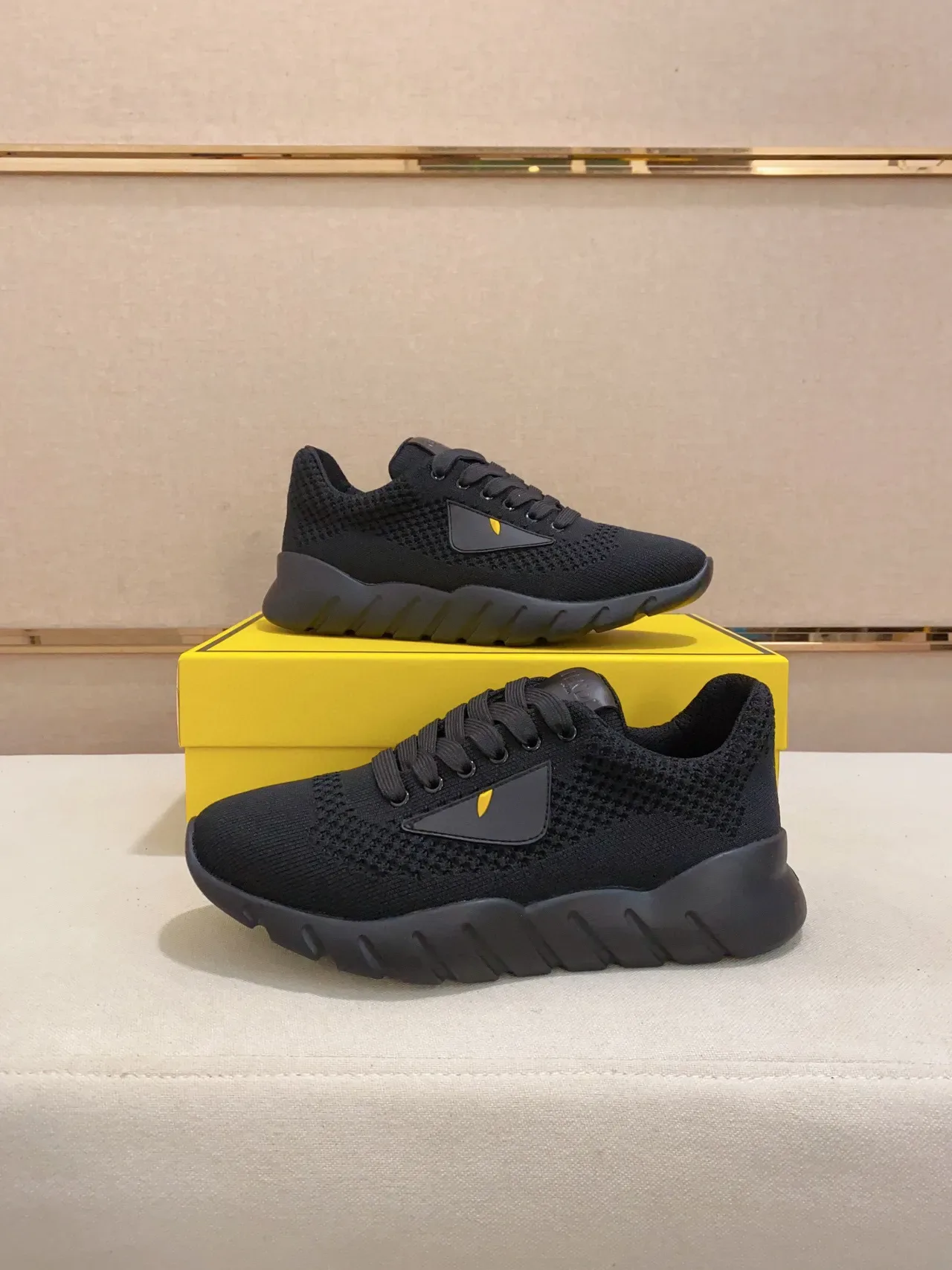 Fendi Mania Runner Black Knit Lifestyle Sneakers 2