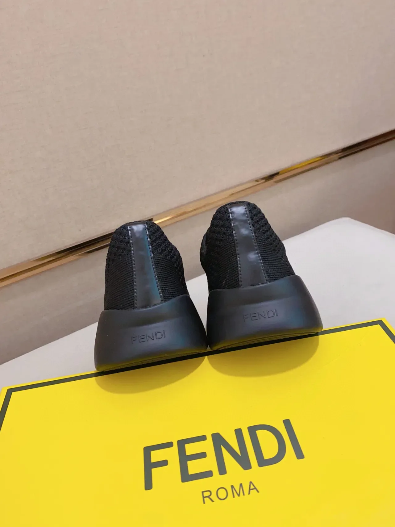 Fendi Mania Runner Black Knit Lifestyle Sneakers 3