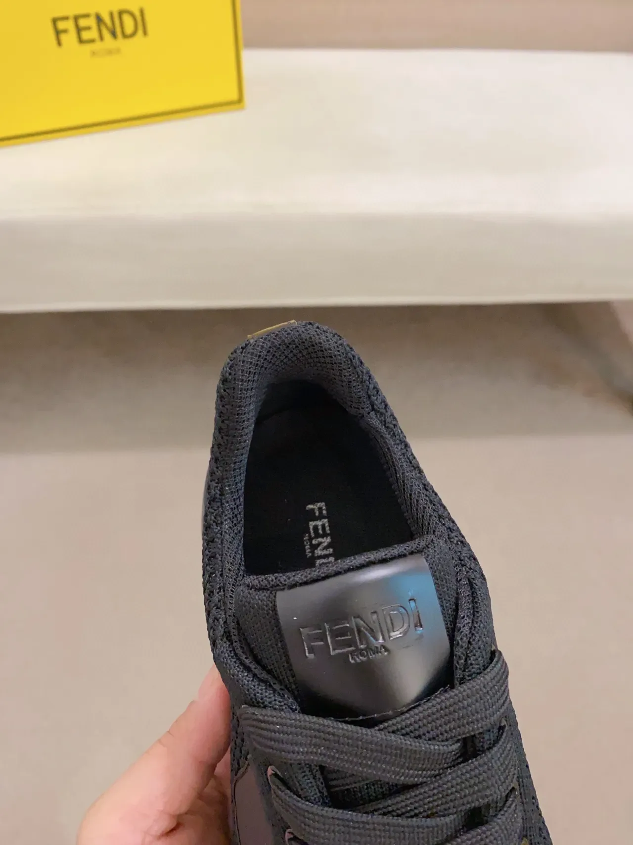 Fendi Mania Runner Black Knit Lifestyle Sneakers 5