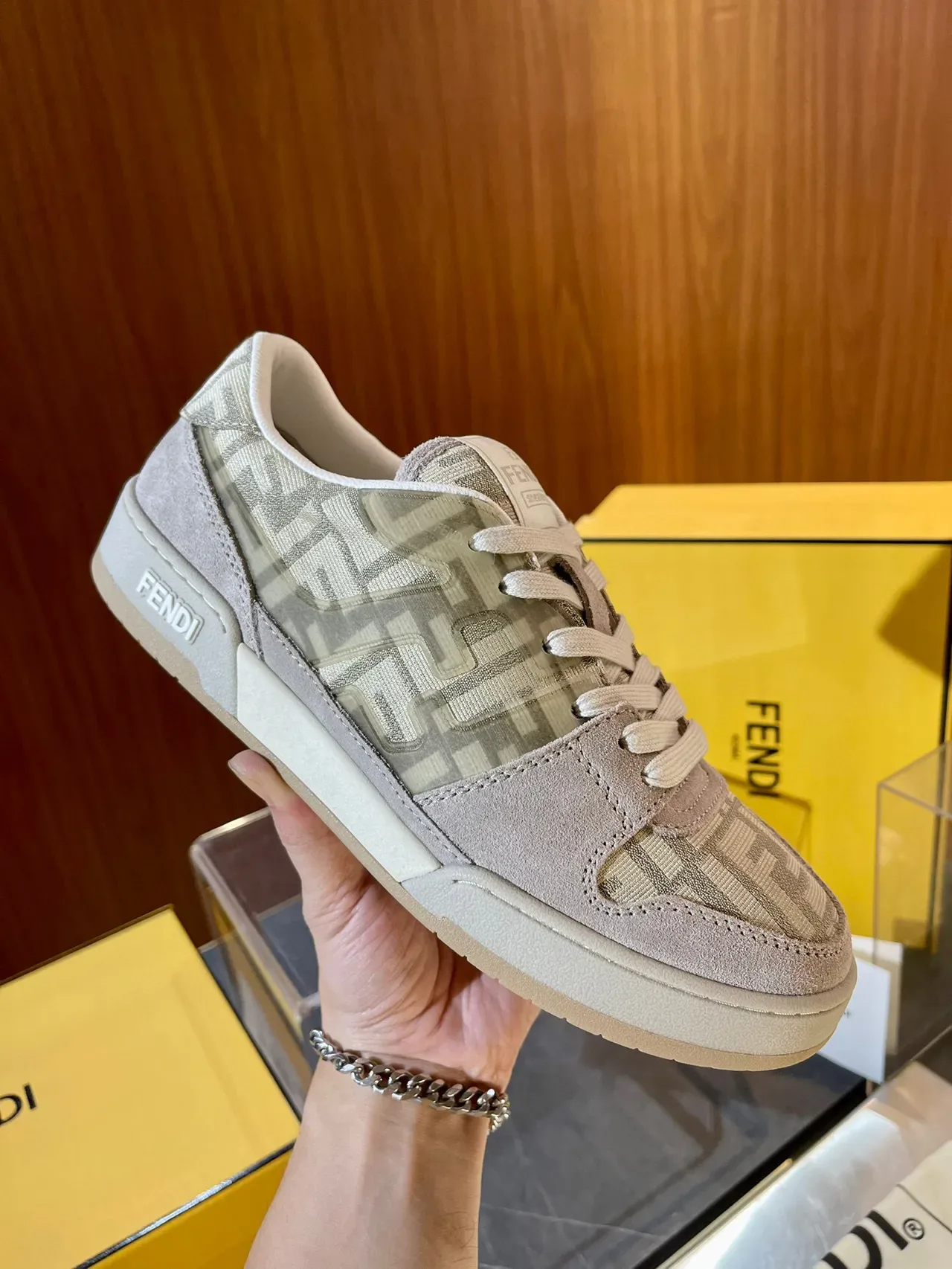 Fendi Monogram Suede and Textile Low-Top Lifestyle Sneakers 2